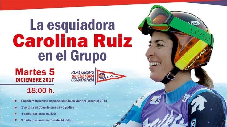 La esquiadora Carolina Ruiz en el Grupo Covadonga