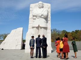 Obama at the Martin Luther King, Jr. Memorial Dedication: \"We Will Overcome\"