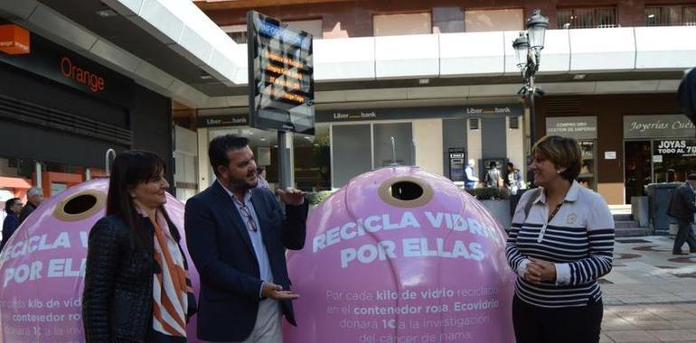 Oviedo ‘Recicla Vidrio por ellas’ con el contenedor rosa de Ecovidrio