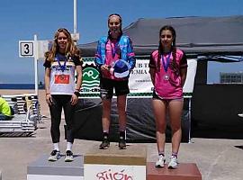 Paula Herrero y Manuel Menéndez campeones de Asturias 2019 Triatlón Sprint en Gijón