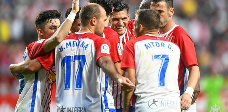 Marc Valiente, Babin y Aitor García (2) dan el 4-2 al Real Sporting