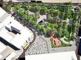 AVILÉS: El parque del Muelle crea un amplio espacio peatonal en la plaza de Pedro Menéndez