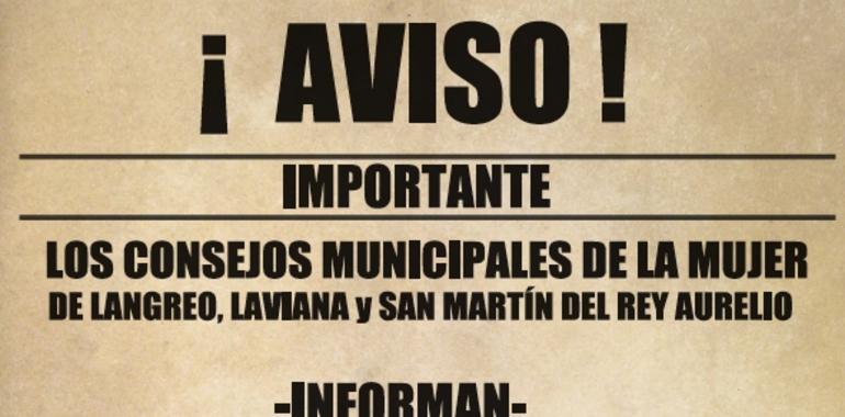 Langreo, San Martín del Rey Aurelio y Laviana presentan la campaña conjunta del 8 de marzo