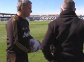 Preciado visitó el entrenamiento del Real Madrid y se reencontró con Mourinho