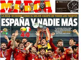 La prensa española lleva a primera plana la victoria de La \Roja\
