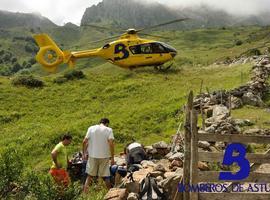 Rescatado un montañero herido en Lena