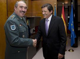 Reunión del presidente del Principado con el coronel Jefe de la Guardia Civil en Asturias