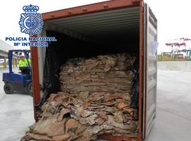 Nueve detenidos en Barcelona por \alijar\ 277 kilos de cocaína ocultos entre pieles de bovino