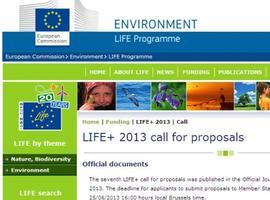 La Comisión Europea convoca las propuestas LIFE+ 2013