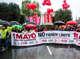 30.000 asturianos en las manifestaciones del 1 de Mayo en La Felguera, Gijón y Mieres