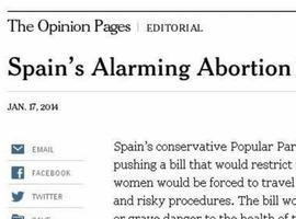 El New York Times trata \El alarmante debate sobre el aborto en España\ 