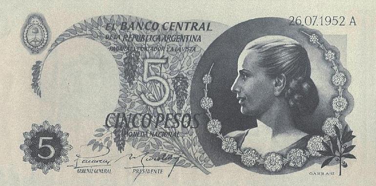 Billete conmemorativo de los 60 años de la muerte de Eva Perón