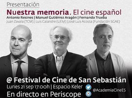 La Academia presenta ‘Nuestra memoria. El cine español’ en el Festival de San Sebastián 