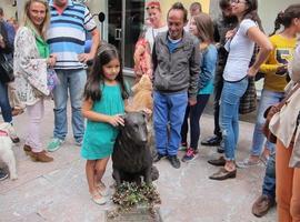 Rufo, de perro callejero a personaje capitalino con escultura en la calle Uría