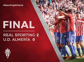 El Sporting ganó en casa por 2-0 al Almería