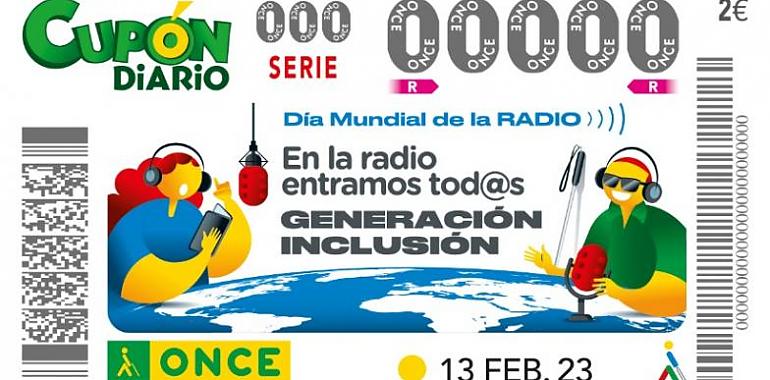 El Día Mundial de la Radio y un mensaje de inclusión protagonizan el cupón de la ONCE de este lunes