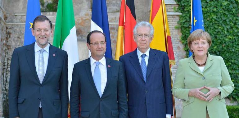 Merkel cede a Hollande, Monti y Rajoy y acuerda 130.000 M€ para impulsar el crecimiento