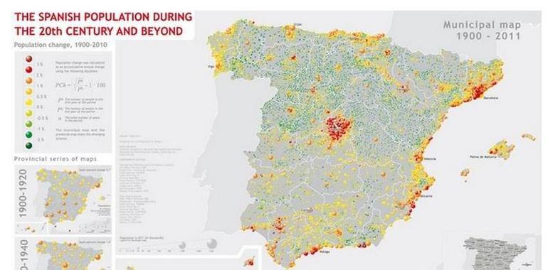 Nuevo mapa de la evolución de la población española en el siglo XX 