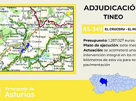 El Principado invierte 1,3 millones para modernizar la carretera AS-349 entre El Cruceru y El Rodical en Tineo
