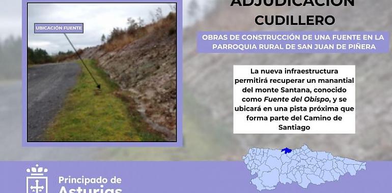 El Gobierno de Asturias construirá una nueva fuente en el Camino de Santiago en San Juan de Piñera, Cudillero
