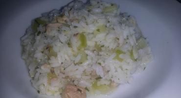 Arroz con calabacin y bonito