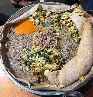 Enyera, el pan y cubierto etíope.