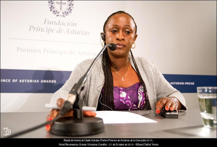 FOTOGALERÍA. Premios Príncipe de Asturias. Rueda de Prensa de Caddy Adzuba.