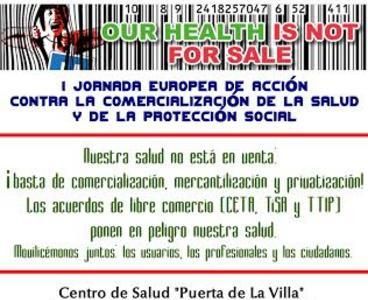 1ª Jornada Europea De Acción Contra La Comercialización De La Salud