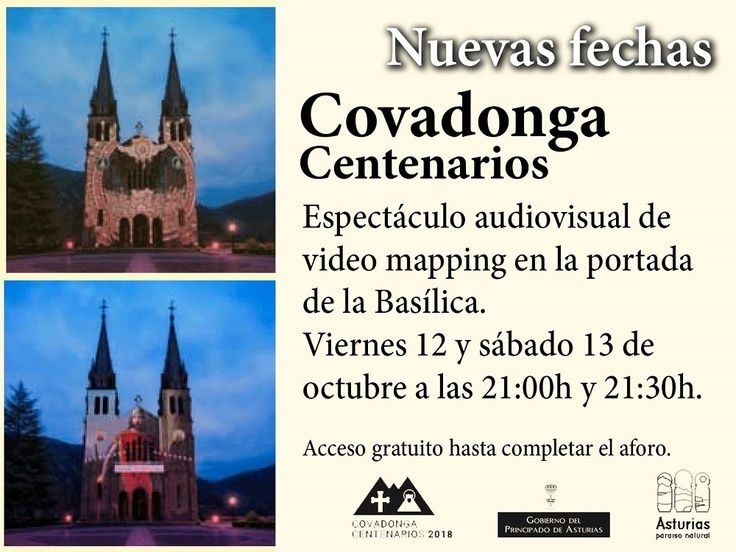Video mapping Basílica de Covadonga los 12 y 13 O