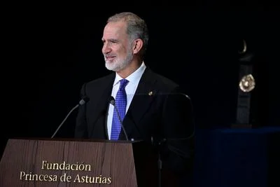 Felipe VI durante su discurso en el Campoamor. Imagen facilitada a Asturias Mundial.