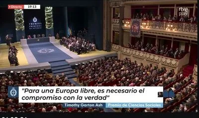 El Teatro Campoamor durante la ceremonia. Fotograma de RTVE Play.
