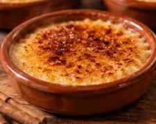 Arroz con leche asturiano con costra caramelizada