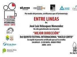 Desenfocado Producciones gana premio internacional a la mejor dirección