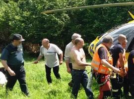 Rescatan vecino de Grao malherido por su toro