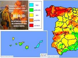 La AEMET mantiene Asturias en riesgo extremo de incendios forestales