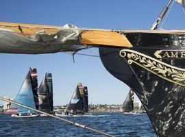 Team Oman Air hunts down Alinghi on second day of Extreme Sailing Series™ San Diego