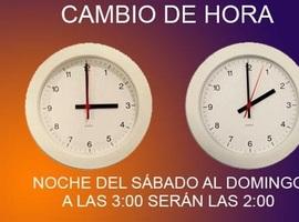 La madrugada del próximo domingo, 28 de octubre, cambio de hora