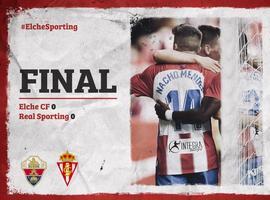 El Sporting finalizó con empate 0-0 el encuentro con el Elche