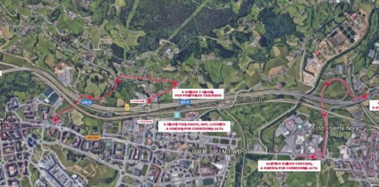 Cortes parciales en la AS-II miércoles y jueves por la obra de accesos al HUCA