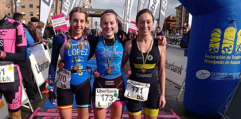 Paula Herrero y Miguel Arbesú ganan el II Duatlón EMC Lugones