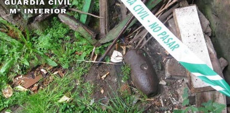 La Guardia Civil recupera y destruye la cabeza de un obús en Bercio, Grao
