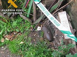La Guardia Civil recupera y destruye la cabeza de un obús en Bercio, Grao