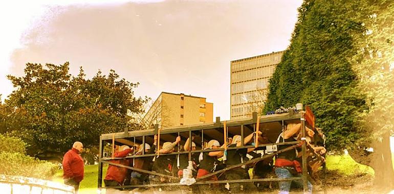 Cuaresma 2019: Ensayo de los Costaleros de Oviedo, Hermandad de Los Estudiantes 