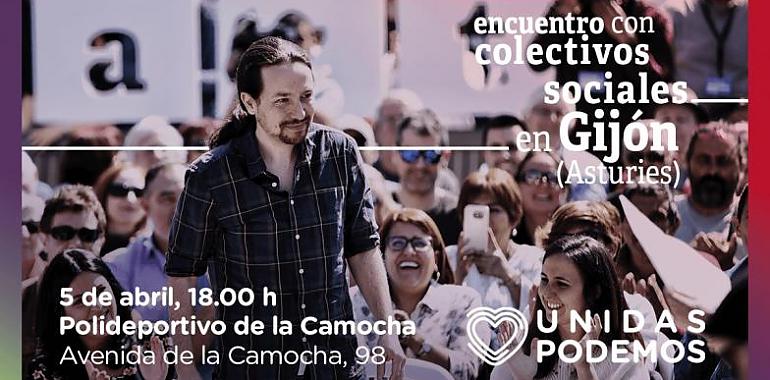 Pablo Iglesias participa en un encuentro con colectivos sociales en La Camocha