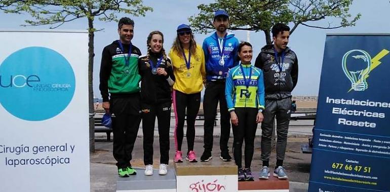 Itziar Méndez y Miguel Angel Areces, campeones de Asturias de Duatlón D.S.