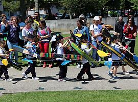 Recreación escolar del Descenso del Sella en Gijón