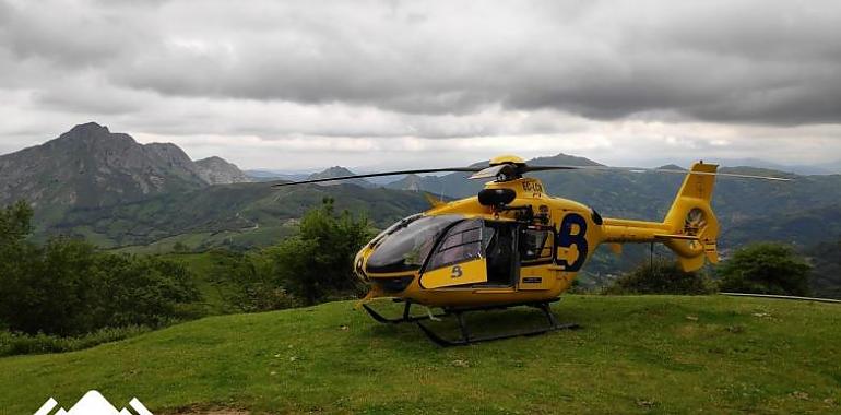 Rescatado ciclista herido al caer bajando el Angliru