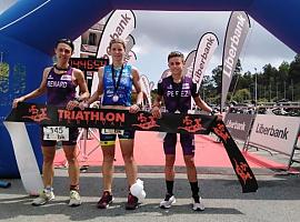 Bea Tenreiro y Fernando Barroso, campeones de Asturias en el Triathlon Festival Trasona