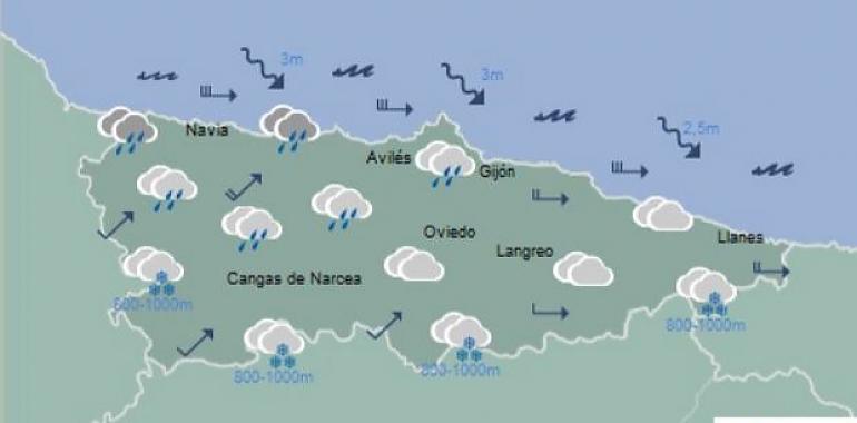 La cota de nieve bajará hoy en Asturias hasta los 800 metros