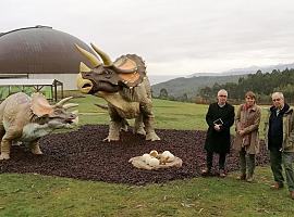 Una familia de triceratops se instala en los jardines del MUJA